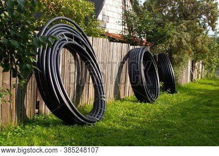 Conducting Water Supply In Garden Areas In Russia.