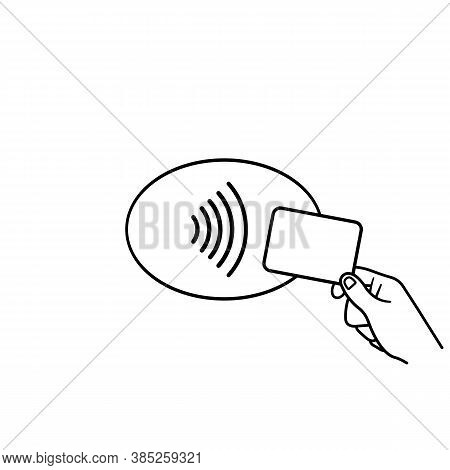 Nfc Icon. Terminal Confirms Contactless Payment By Credit Card. Vector On Isolated White Background.