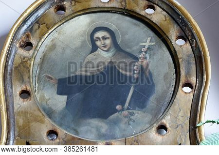 BEDENICA, CROATIA - JULY 25, 2011: Blessed Osanna of Cattaro, altar of Our Lady of Bednica in All Saints Parish Church in Bedenica, Croatia