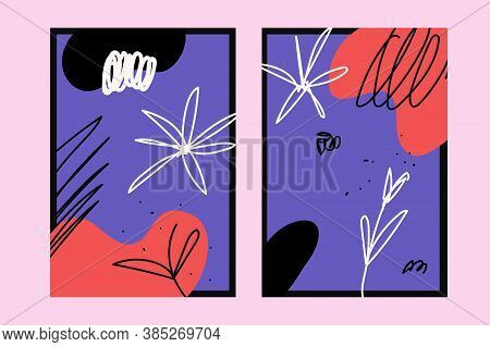 Abstract Shape Conterporary Card Set, Creative Wallpaper Collection, Template For Invitation