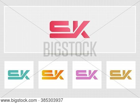 Modern Sk Logo Letter Design Template Element With Modern Trendy