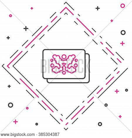 Line Rorschach Test Icon Isolated On White Background. Psycho Diagnostic Inkblot Test Rorschach. Col