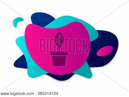 Color Plant In Pot Icon Isolated On White Background. Plant Growing In A Pot. Potted Plant Sign. Abs