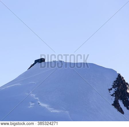 Arriving At Capanna Rifugio Margherita, The Highet Hut In Europe