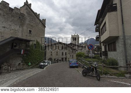 Bormio, Italy - May 30, 2020: Street View In Bormio Town