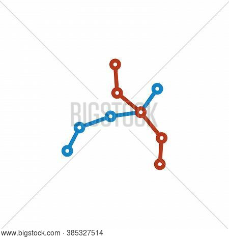 Abstract Two Way Metro Map Icon. Stock Vector Illustration Isolated On White Background.