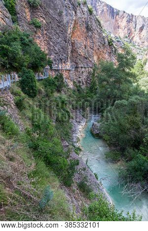 Mountains And Vero River Canyon In Alquezar, Spain