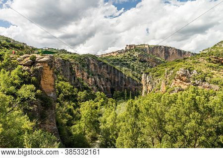 Mountains And Vero River Canyon In Alquezar, Spain