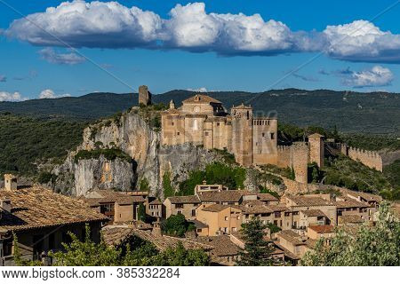 Alquezar, Spain - June 17, 2020: Church In Medieval Village