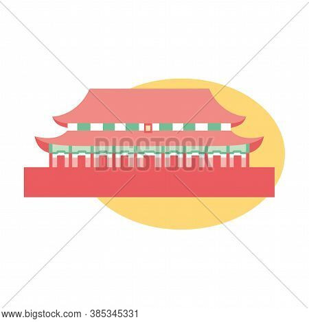 Isolated Budokan Asian Typical Culture Places Icon- Vector