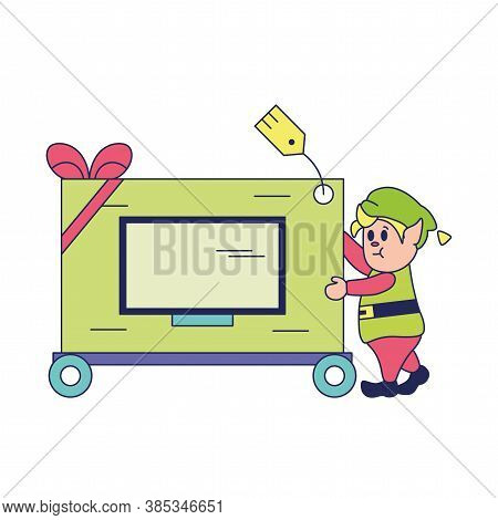 Isolated Santa Clauss Shop Black Friday Icon - Vector