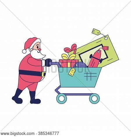 Isolated Santa Clauss Shop Black Friday Icon - Vector