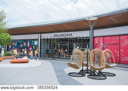 Samut Prakan, Thailand - July 28, 2020: Balenciaga Shop In Siam Premium Outlets Bangkok. Balenciaga 