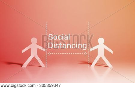 Social Distancing With Covid-19 Virus Outbreak.pandemic Situation Of Corona Virus.protection And Saf
