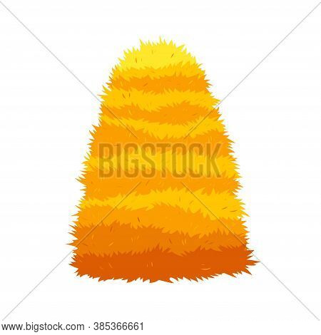Haystack Isolated On White Background. Flat Vector Illustration Dried Haystack. Farming Haymow Bale 