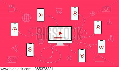 Vector Image For Blog Or Social Network. Internet Media, Video.