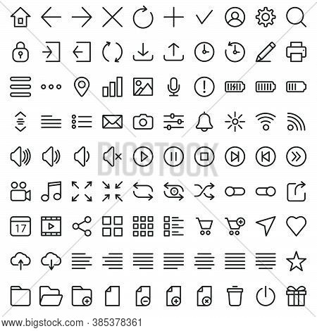 Set Of Vector Linear Icons For Creating Application Or Website Interfaces