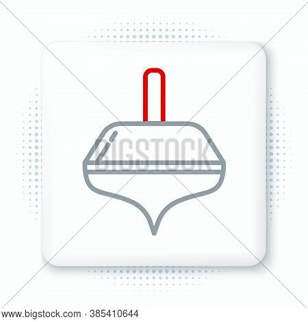 Line Hanukkah Dreidel Icon Isolated On White Background. Colorful Outline Concept. Vector