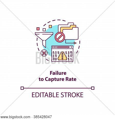 Failure To Capture Rate Concept Icon. Data Saving System Problems. Biometric System Errors Ideas Ide