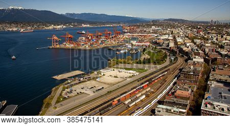 A Picture Of The Port Of Vancouver.  April 23th 2018  Vancouver Bc Canada