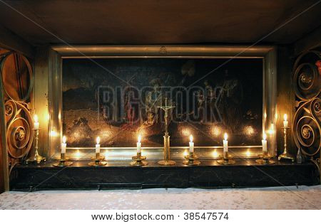 BETHLEHEM - oktober 05: Grotto af Fødselskirken. Basilica af Fødselskirken er en af Betlehems største