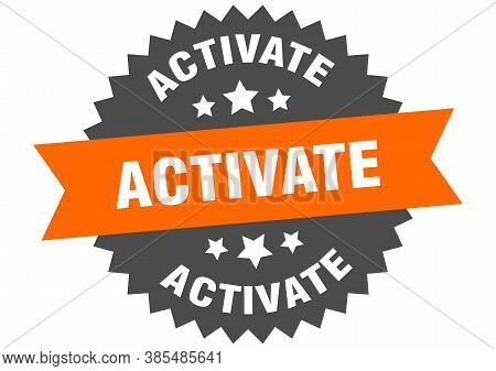 Activate Round Isolated Ribbon Label. Activate Sign