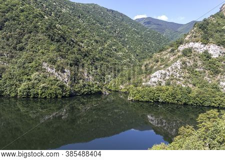 Ladscape Of Krichim Reservoir At Rhodopes Mountain, Bulgaria