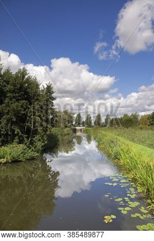 Moat From The Fortress Wierickerschans Near The Dutch Village Bodegraven