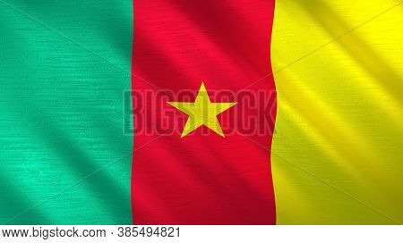 The Waving Flag Of Cameroon. High Quality 3d Illustration. Perfect For News, Reportage, Events.