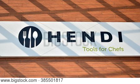 Warsaw, Poland. 15 Septemberr 2020. Sign Hendi . Company Signboard Hendi