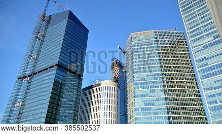 Warsaw, Poland. 14 September 2020. Roundabout Daszynski. New Skyscrapers In The Financial District O