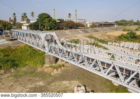 Yunlin, Taiwan - December 11th, 2019: Huwei Steel Bridge at Yunlin, Taiwan