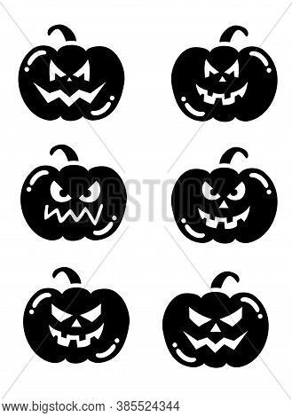 Pumpkins For Halloween Trick Or Treat Black Silhouette