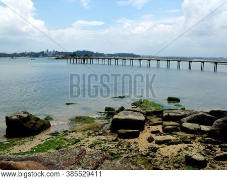 Pulau Ubin, Singapore, March 5, 2016: One Of The Piers In Pulau Ubin, Singapore