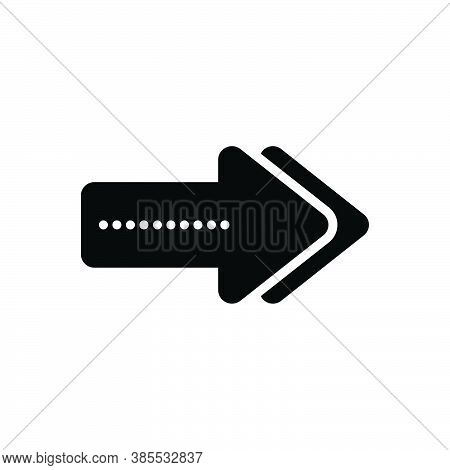 Black Solid Icon For Next Then After Afterward Coming Forward Thereafter Arrow
