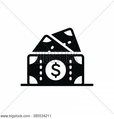 Black Solid Icon For Cash Currency Wealth Penny Moolah Piles Mammon Money Dollar