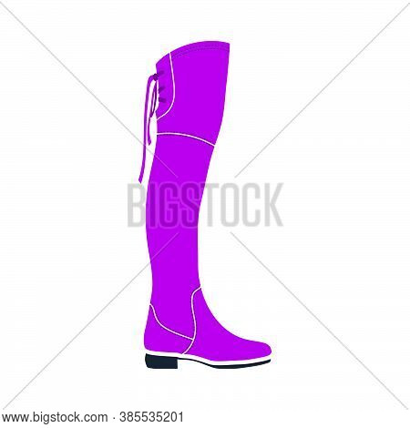 Hessian Boots Icon. Flat Color Design. Vector Illustration.