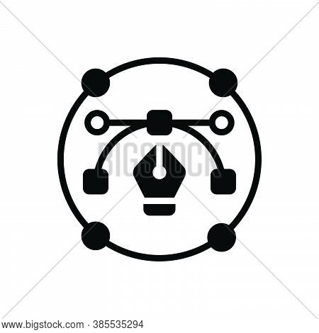 Black Solid Icon For Path Anchor-point Tool Bezier Concept Curve Curvature Designer Editable