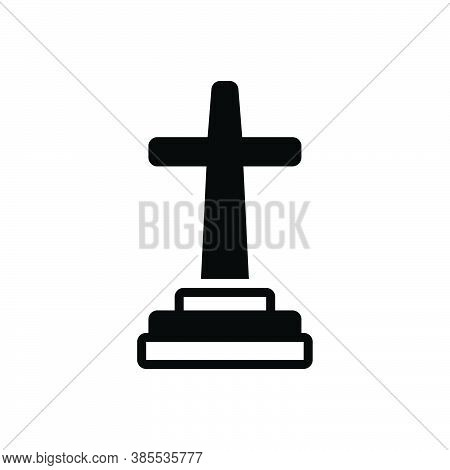 Black Solid Icon For Catholic Jesus Cross Faith Mythology Belief Bible Christ Church Religion Ritual