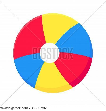 Bouncing Beach Ball Flat Style Design Vector Illustration Icon Sign Isolated On White Background. Re