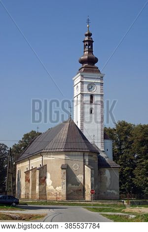 NOVA RACA, CROATIA - OCTOBER 01, 2011: Parish Church of the Assumption of the Virgin Mary in Nova Raca, Croatia