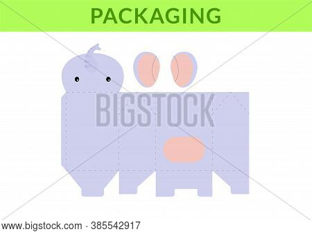Diy Party Favor Box For Birthdays, Baby Showers With Cute Elephant For Sweets, Candies, Small Presen