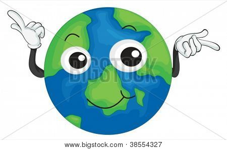detailed illustration of planet earth on white background