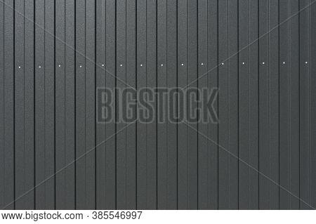Close Up Texture. Sheet Metal Profile, Dark Gray.