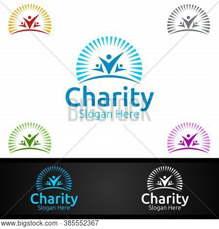 Helping Hand Charity Foundation Creative Logo For Voluntary Church Or Charity Donation