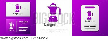 Logotype Coffee Maker Moca Pot Icon Isolated On White Background. Logo Design Template Element. Vect