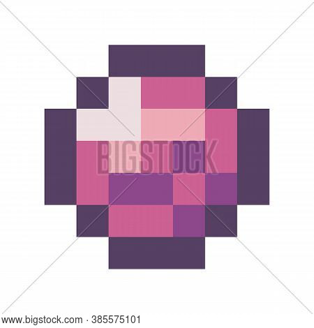 Vector Pixel Diamond. Pixel Art Style 8-bit. Illustration Of Pixel Art Isolated On White Background.