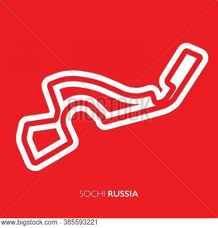 Sochi Circuit, Russia. Motorsport Race Track Vector Map