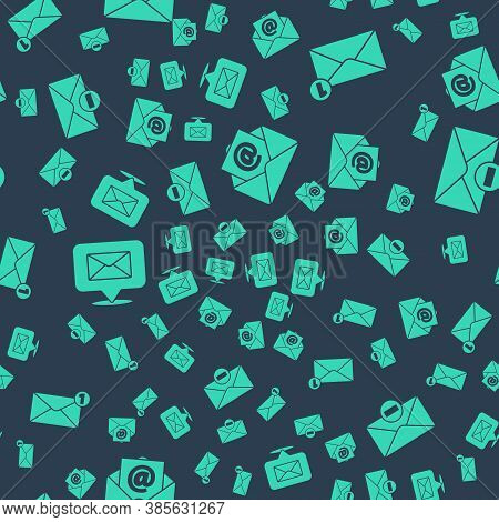 Set Mail And E-mail, Envelope, Speech Bubble With Envelope And Delete Envelope On Seamless Pattern. 