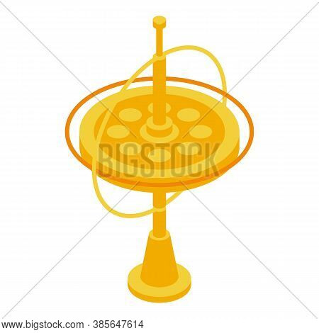 Gold Gyroscope Icon. Isometric Of Gold Gyroscope Vector Icon For Web Design Isolated On White Backgr